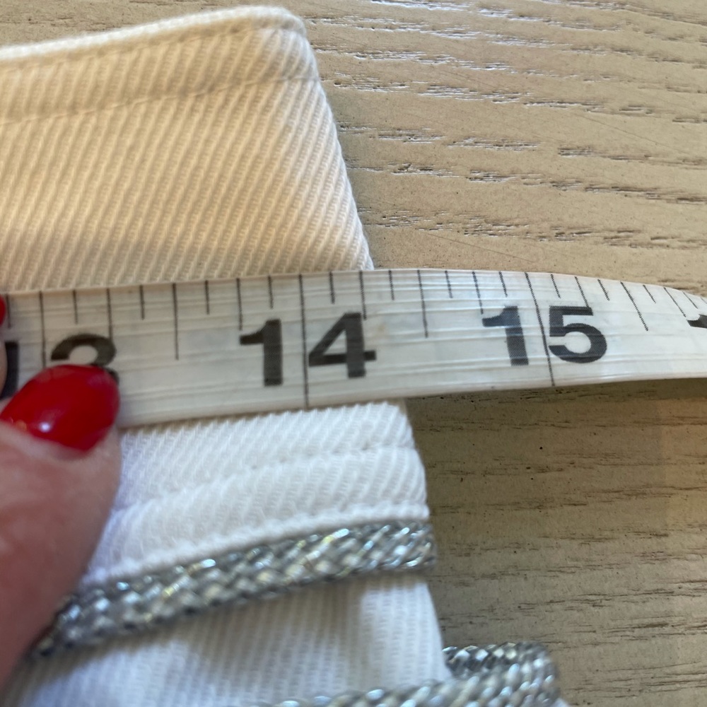 Cache, Silver Chain designed White Jeans Sz 0 - Picture 7 of 9